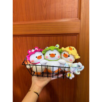 Quà tặng, decor, móc khoá vịt đi học vịt spiderman vịt đội mũ ếch vịt đội mũ gấu dâu thú len handmade