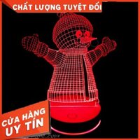 [Quà Tặng] Đèn trang trí Led 3D đế gỗ khắc hình người tuyết