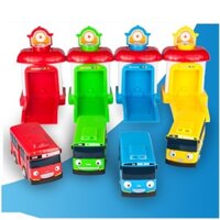 Quà tặng Đồ chơi trẻ em mô hình xe buýt Tayo the little bus gồm 4 gara và xe