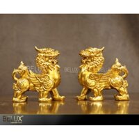 Quà tặng đôi tỳ hưu bằng đồng dát vàng 9999