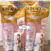 (QUÀ TẶNG] Gel chống nắng dưỡng trắng cho da khô Sunplay Skin Aqua Silky White Gel SPF 50+ PA++++ 30g