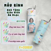 Quà Tặng Giáo Viên Môn Âm Nhạc, Tặng 8/3, 20/10, 20/11, Bình Giữ Nhiệt 600ml In Hình Giáo Viên, Quà Nhà Giáo Việt Nam