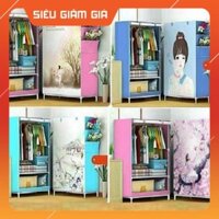 [Quà Tặng Hấp Dẫn] Tủ Vải 3D Khung Inox Đựng Quần Áo Cao Cấp, Tiện Dụng Loại 1 Buồng chính hãng