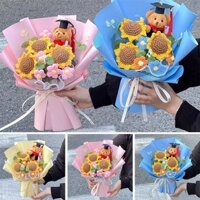 Quà tặng hoa gấu tốt nghiệp Phim hoạt hình dễ thương DR. Bó hoa gấu bông Đồ dùng quà tặng tốt nghiệp dành cho sinh viên