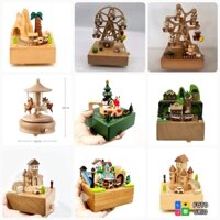 Quà tặng hộp nhạc dây cót có vật chuyển di chuyển xinh xắn/quà noel xmas