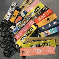 [Quà tặng] JDM Móc khóa ban đầu D Nylon Móc khóa tự động Thẻ chìa khóa lò xo thép Dây buộc cho Taxi giả Phụ kiện xe máy ô tô có tuổi thọ thấp
