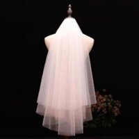 Quà tặng kèm váy cưới, khăn voan trơn dài 1.6m của cô dâu, dáng hiện đại, sang chảnh