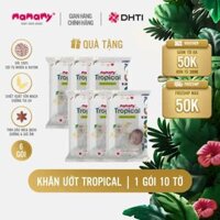 [QUÀ TẶNG] Khăn ướt Mamamy Tropical cho mẹ và bé gói 10 tờ tinh dầu cúc vạn thọ, nhỏ gọn, bỏ túi tiện lợi