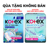 [Qùa tặng không bán] Combo BVS Kotex Ngày và Đêm 28cm 1 gói bảo vệ toàn diện 6 miếng + 1 gói maxcool 6 miếng