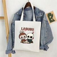 [QUÀ TẶNG KHÔNG BÁN] Túi tote in hình LABUBU - Túi vải canvas kích thước 33x37cm đựng vừa A4 và laptop - TOTE06