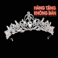 [Quà Tặng Không Bán] Vương miện Crow cài tóc cô dâu bằng kim loại, đính đá phát sáng lấp lánh