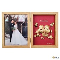 Quà tặng Khung Ảnh Tình Nhân dát vàng 24k ACT GOLD ISO 9001:2015(Mẫu 1)