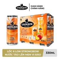 Quà tặng - Lốc 6 lon Strongbow nước ép táo lên men vị Đào 330ml/lon