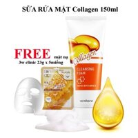 (Quà tặng: Mặt Nạ) Sữa rửa mặt Collagen Hàn Quốc_Verobene Collagen Cleansing Foam 150 ml