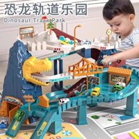 Quà tặng năm mới cho trẻ em, xe điện đồ chơi cho bé trai, xe lửa nhỏ đường núi khủng long, bãi đậu xe