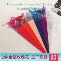 Quà Tặng Ngày Lễ Tình Nhân Giấy Vàng 24K Hoa Hồng Hộp Tam Giác Sáng Tạo Ngày Lễ Tình Nhân Quà Tặng Đơn Giấy Vàng Hoa