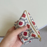 Quà tặng niềm vui cánh hoa cho mẹ và bà, ví tiền mini ngắn di động, đựng thẻ ID và thẻ ngân hàng, khóa kéo YKK