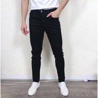(Quà Tặng) Quần jean nam đen trơn Chất liệu denim chất lượng cao quần jean nam ống côn