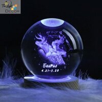 Quà Tặng Sinh Nhật 🎁 🎁 🎁 Quả Cầu Pha Lê 3D LED Cung Kim Ngưu