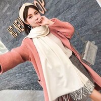 Quà tặng sinh nhật cho mẹ nên tặng gì -  Khăn Choàng Cổ Len Dạ Màu Be Trơn - Cashmere - 200x60cm - Mã KC325