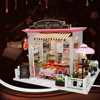 Quà tặng sinh nhật, đồ trang trí, đồ chơi mô hình DIY sáng tạo, nhà búp bê bằng gỗ lắp ghép thủ công Chocolate Ngọt Ngào