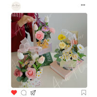[Quà Tặng Sinh Nhật] Giỏ Hoa Sáp Ami Flower Nhiều Màu Sắc