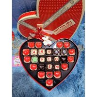 Quà tặng socola tình yêu, socola bơ sữa nhân đậu phộng 27 viên ( quà tặng 14/2, 8/3)