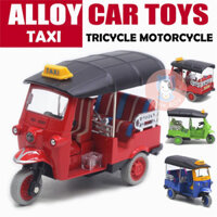 [Quà tặng trao đổi] Kích thước lớn Thái Lan Hợp kim Tuk Tuk Thái Lan Xe ba bánh Taxi Kéo lại Hợp kim đúc xe Đồ chơi hợp kim Xe Tricyc