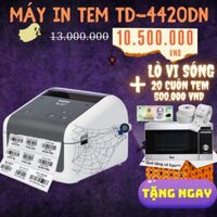 [QUÀ TẶNG TRỊ GIÁ 6.500.000] Máy in tem nhãn Brother TD-4420DN máy in nhãn công nghiệp máy in cảm nhiệt để bàn 4 inch tự động nhận diện khổ giấy in