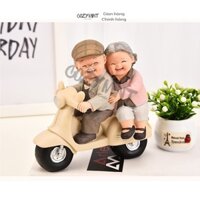 Quà tặng Tượng Trang Trí Ông Bà hạnh phúc Dễ Thương ý nghĩa decor xinh xắn quà kỉ niệm quà cưới CozyMint