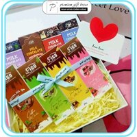 [Qùa tặng Valentine] Đầy đủ Hộp quà+Túi+Thiệp+Socola, Set Quà tặng Dark & Milk Chocolate Mix đủ vị ngon, cao cấp