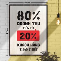 [Quà tặng Văn Phòng] Tranh động lực TBIG114: 80% doanh thu đến từ 20% khách hàng thân thiết 20x27cm