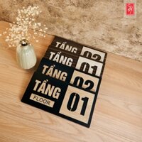 [Quà tặng Văn Phòng] [SAN-FL01] Bảng gỗ chỉ dẫn số tầng(floor) cắt laser chữ nổi 3D dán tường decor trang trí nhà nghỉ k