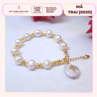 [Quà Tặng Ý Nghĩa] Vòng Tay, Lắc Tay Mân Côi Trai Trắng Phối Titan Vàng | Vật Thánh Công Giáo