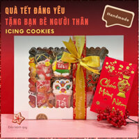 Quà Tết Cho Gia Đình, Người Yêu, Bạn Bè Hộp Bánh Quy Vẽ Tết Kèm Bánh Dứa Icing Cookies | Đảo Bánh Quy