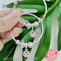 Quà thôi nôi, đầy tháng cho bé - Lắc bạc cho bé treo hổ con nhận khắc tên- VÒNG TAY EM BÉ - bạc s925 Dygem.vn