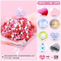 Quà tình iu, quà tặng cho cặp đôi bó hoa 1314 giấy xếp ngôi sao đã xếp sẵn kèm nguyên liệu để gói hoa