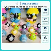 Quả trứng đồ chơi chạy cót khổng lồ 20 thú chạy đà siêu dễ thương cho bé - Đồ chơi xe chạy đà mini hình thú