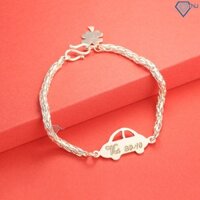 Quà trung thu cho bé trai - Lắc bạc trẻ em hình ô tô khắc tên theo yêu cầu LTT0034 - Trang Sức Bạc