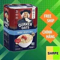 Quaker Oats Quick 1 Min Thùng Xanh [4,53 KG] - Yến Mạch Ăn Liền  - Chính Hãng Nhập Mỹ