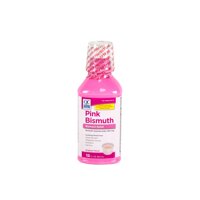 Quality Choice Regular Strength Pink Bismuth Liquid 12 Fluid Ounces (355ml) , Plastic Bottle (Pack of 6)