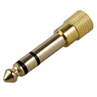 QUALITY HEADPHONE ADAPTER STEREO GOLD PLUG 1/4" (6.3mm) Male to 1/8" (3.5mm) Female