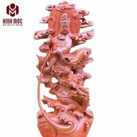 Quan Âm ngự long cao 70cm gỗ hương