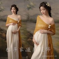 Quần Áo ảnh bà bầu mới studio ảnh phong cách cung điện cổ điển kiểu Pháp Váy ỐNg trên ngực ảnh bà bầu bụng bầu