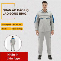 Quần Áo Bảo Hộ Lao Động BH02 - Vải Pangrim Hàn Quốc - Có 2 Túi Hộp - Thoáng Mát, Thấm Hút Mồ Hôi Tốt