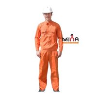 Quần áo bảo hộ lao động - Bộ cam điện lực - Vải kaki V31