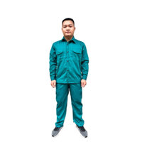 Quần áo bảo hộ lao động màu xanh két( lilama)quần 6 túi