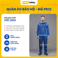 Quần áo bảo hộ lao động PR12 vải pangrim Hàn Quốc cao cấp, không phai, không xù - Marin Safety