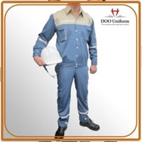 Quần áo bảo hộ lao động pangrim Hàn Quốc 2721 pha màu xanh ghi