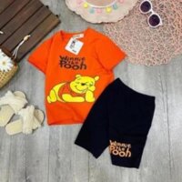 Quần áo bé gái [100% cotton] bộ thun legging gấu Pooh cho bé từ 10 đến 60kg